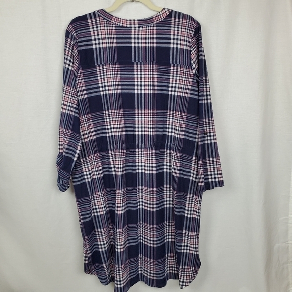 Bobbie Brooks sz 1X plaid drawstring dress - Picture 3 of 8